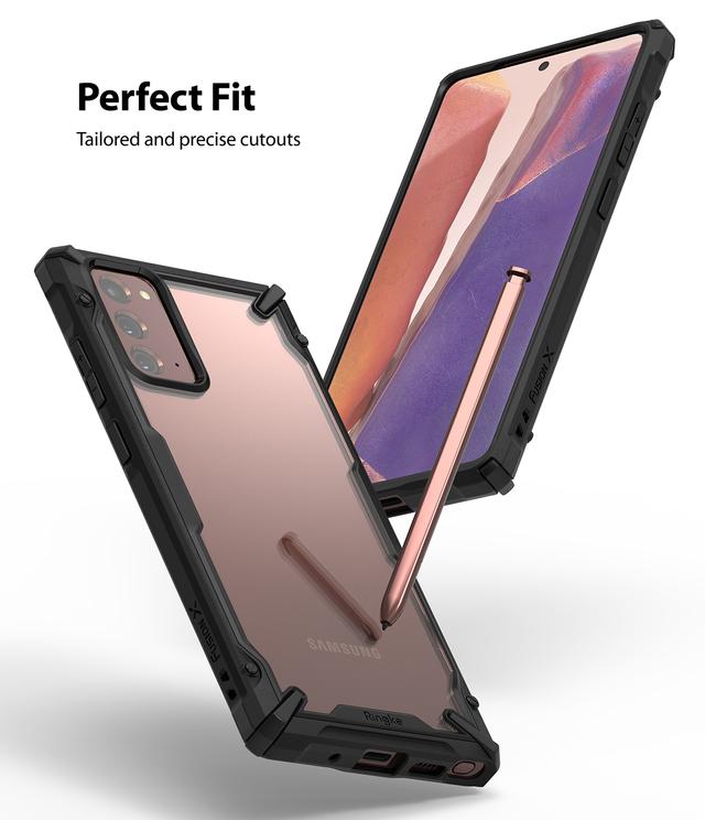Ringke Cover for Samsung Galaxy Note 20 Case Hard Fusion-X Ergonomic Transparent Shock Absorption TPU Bumper [ Designed Case for Galaxy Note 20 ] - Black - Black - SW1hZ2U6MTI4OTc4