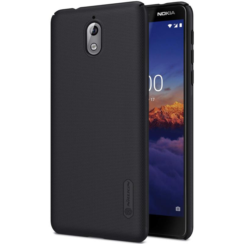 كفر موبايل Nillkin Nokia 3.1 Mobile Cover Super Frosted Hard Phone Case with Stand - Black