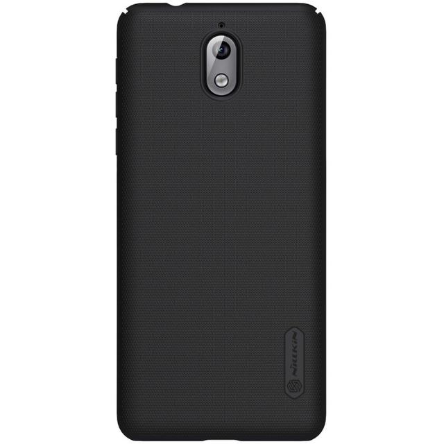 Nillkin Nokia 3.1 Mobile Cover Super Frosted Hard Phone Case with Stand - Black - Black - SW1hZ2U6MTIyNzQ3