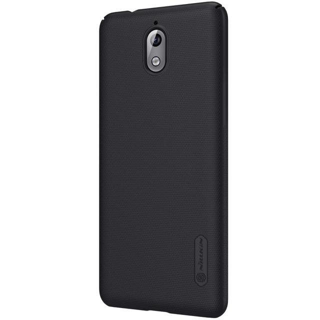 Nillkin Nokia 3.1 Mobile Cover Super Frosted Hard Phone Case with Stand - Black - Black - SW1hZ2U6MTIyNzQ5