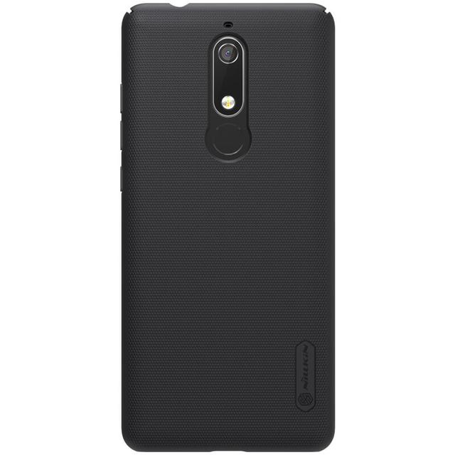 Nillkin Nokia 5.1 Mobile Cover Super Frosted Hard Phone Case with Stand - Black - Black - SW1hZ2U6MTIyOTUx