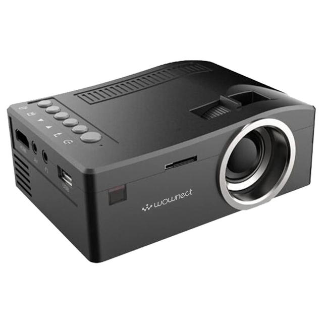 Wownect UC18 Multimedia Mini Portable Projector for Home Cinema Entertainment, Kids Education Projector, HD LED Gaming Projector [Support USB TV VGA SD AV] - Black - Black - SW1hZ2U6MTMzMjQ1