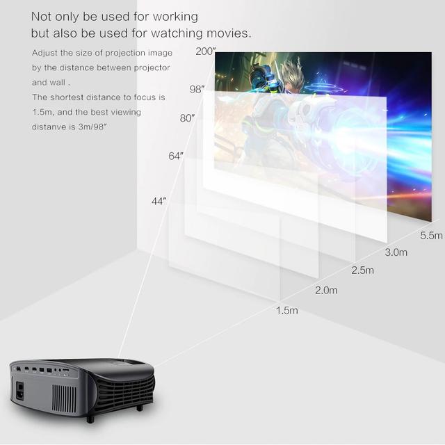 بروجكتر متعدد الشاشات Wownect YG600 Projector HD 1080P - SW1hZ2U6MTMzNTQ5