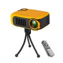 Wownect Mini HD Projector LED [Screen Size Up to 80â€™â€™] 600 Lumen Full HD 1080P Resolution Support Home Projector Compatible with HDMI, PC, TV Stick, TV box, Console [HDMI USB Micro SD Input] - Yellow - Yellow - SW1hZ2U6MTMzNzI5