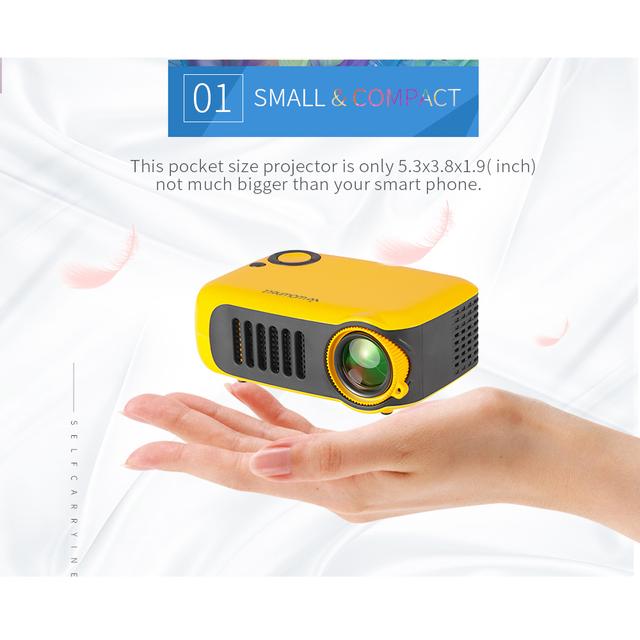 Wownect Mini HD Projector LED [Screen Size Up to 80â€™â€™] 600 Lumen Full HD 1080P Resolution Support Home Projector Compatible with HDMI, PC, TV Stick, TV box, Console [HDMI USB Micro SD Input] - Yellow - Yellow - SW1hZ2U6MTMzNzMx
