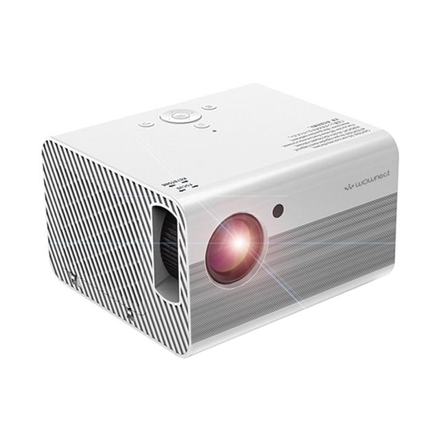 Wownect Portable Home LED 4K Projector Full HD 1080P [Screen Size 200" / 4500 Lumens ] With Stereo 10W Bluetooth Speaker Compatible with HDMI, PC, TV Stick, TV box, Console - White - White - SW1hZ2U6MTMzMzM1