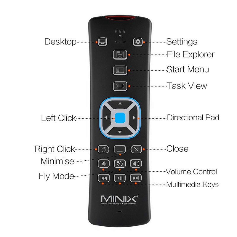 ماوس وكيبورد التحكم عن بعد Air Mouse Wireless Remote Control with QWERTY Mini Keyboard -  MINIX - 2}