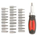 Geepas Gt7655 Stubby Ratcheting Screwdriver Kit With 29 Pcs Set | Excellent Tool For Small And Significant Tasks High Torque Ratchet Handle Portable Pozidriv Phillips Torx Hex Slotted Square Bits - SW1hZ2U6MTQ2NjA4