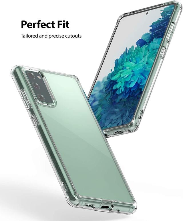 Ringke Fusion Compatible with Samsung Galaxy S20 FE Cover Shock Proof Matte Finish Tough Impact Alleviation Technology Raised Bezel [ Designed Case For Galaxy S20 FE ] - Clear - Clear - SW1hZ2U6MTMyNzA4