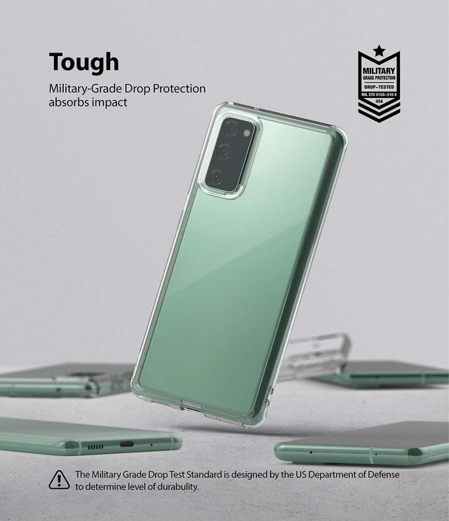 Ringke Fusion Compatible with Samsung Galaxy S20 FE Cover Shock Proof Matte Finish Tough Impact Alleviation Technology Raised Bezel [ Designed Case For Galaxy S20 FE ] - Clear - Clear - SW1hZ2U6MTMyNzEy
