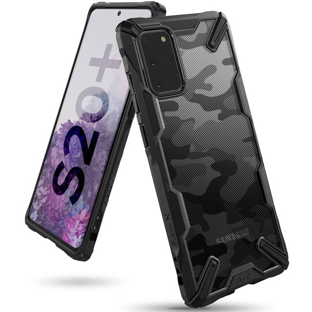 Ringke Case for Galaxy S20 Plus / S20+ Hard Back Cover Fusion-X Ergonomic Transparent Shock Absorption TPU Bumper ( Compatible with Samsung Galaxy S20 Plus / S20+ (5G) ) - Camo Black - Camo Black - SW1hZ2U6MTI4OTA2