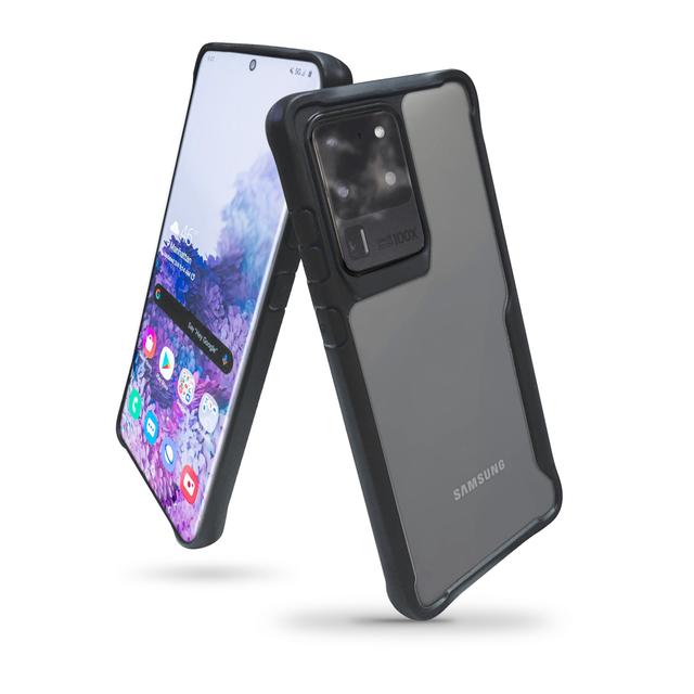 O Ozone Bumper Case For Galaxy S20 Ultra Transparent Cover Xtreme Series [ Support Wireless Charging ] Slim TPU Case [Raised Bezel Protection][ Designed for Samsung Galaxy S20 Ultra Case ] - Black - Black - SW1hZ2U6MTI0Nzc5