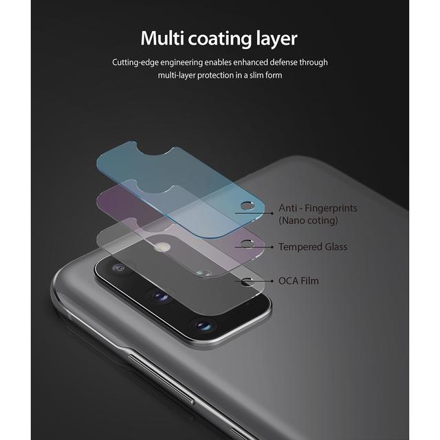 Ringke Invisible Defender Galaxy S20 Ultra Tempered Glass Lens Protector [ Pack of 3 ] [ Designed Camera Lens Protector For Samsung Galaxy S20 Ultra ] - Clear - SW1hZ2U6MTI4NzAx