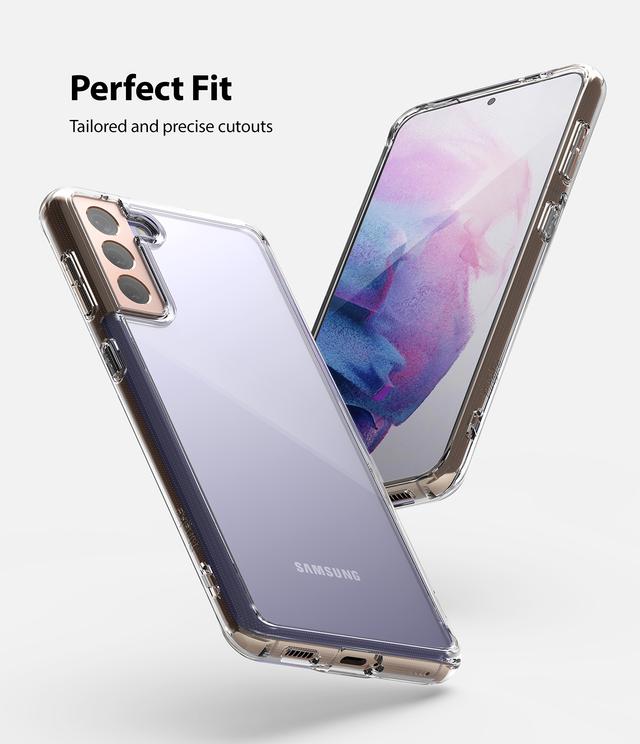 Ringke Fusion Compatible with Samsung Galaxy S21 Case Shock Absorption Matte Finish Tough Impact Alleviation Technology Raised Bezel Cover [ Designed Case For Galaxy S21 ] - Clear - Clear - SW1hZ2U6MTI4MTYx