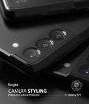 Ringke Camera Styling Compatible with Samsung Galaxy S21 Camera Lens Protector Aluminum Frame Tough Styling Bezel [ Designed Lens Protector for Galaxy S21 ] - Black - Black - SW1hZ2U6MTI4MjYz