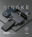 Ringke Onyx Cover Compatible with Samsung Galaxy S21, Tough Rugged Durable Shockproof Flexible Premium TPU Protective Phone Back Case for Galaxy S21 - Black - Black - SW1hZ2U6MTI5OTA0