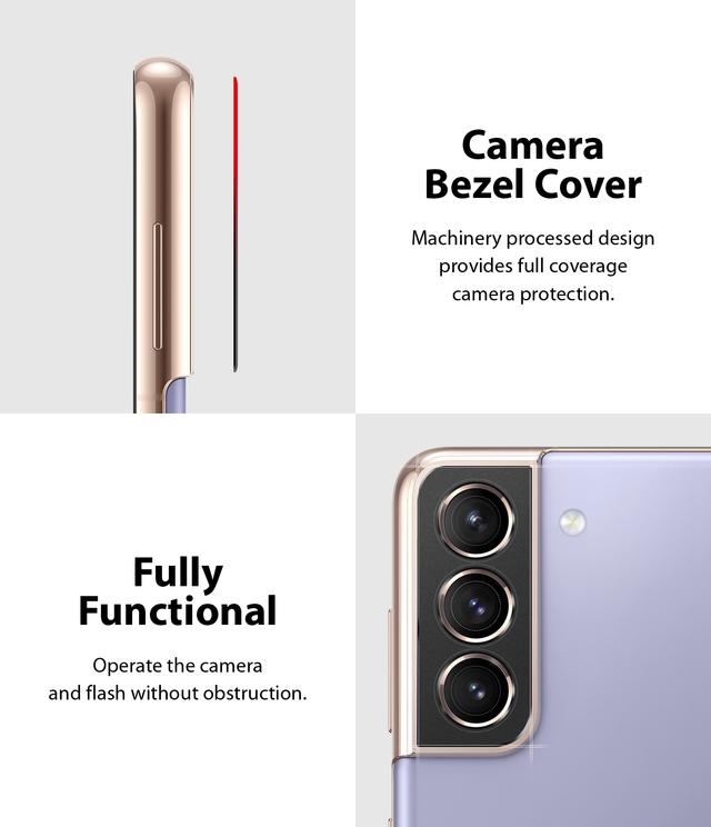 Ringke Camera Styling Compatible with Samsung Galaxy S21 Plus Camera Lens Protector Aluminum Frame Tough Styling Bezel [ Designed Lens Protector for Galaxy S21 Plus ] - Black - Black - SW1hZ2U6MTI3NjUw