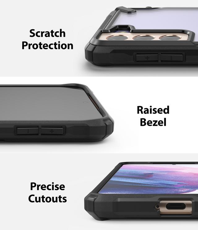 Ringke Compatible with Samsung Galaxy S21 Plus Cover Hard Fusion-X Ergonomic Transparent Shock Absorption TPU Bumper [ Designed Case for Galaxy S21 Plus ] - Black - Black - SW1hZ2U6MTMyNzQw