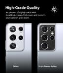 Ringke Camera Styling Compatible with Samsung Galaxy S21 Ultra Camera Lens Protector Aluminum Frame Tough Styling Bezel [ Designed Lens Protector for Galaxy S21 Ultra ] - Black - Black - SW1hZ2U6MTI3NDI4