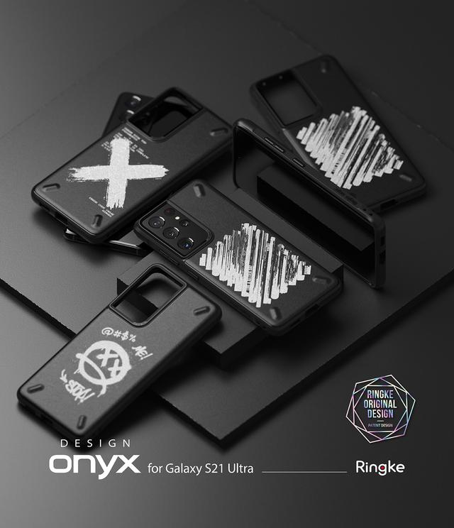كفر موبايل Ringke Onyx Design X Cover Compatible with Samsung Galaxy S21 Ultray - SW1hZ2U6MTMyODA4
