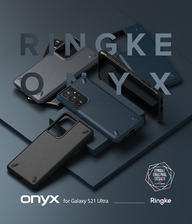 Ringke Onyx Cover Compatible with Samsung Galaxy S21 Ultra, Tough Rugged Durable Shockproof Flexible Premium TPU Protective Phone Back Case for Galaxy S21 Ultra - Navy - Navy Blue - SW1hZ2U6MTMwODU2