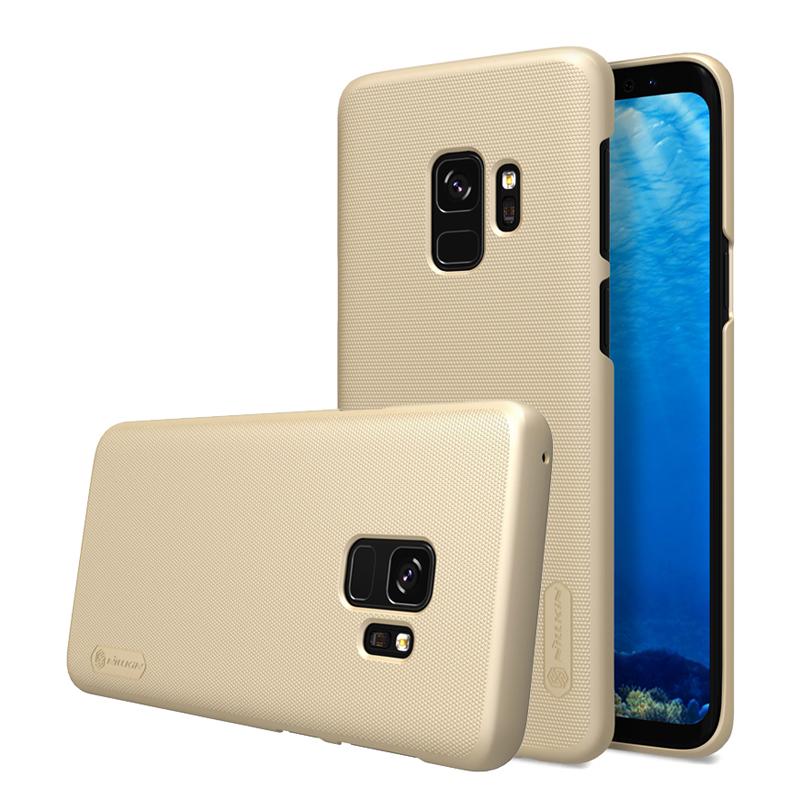 كفر موبايل Nillkin Samsung Galaxy S9 Frosted Hard Shield Phone Case Cover with Screen Protector - Gold