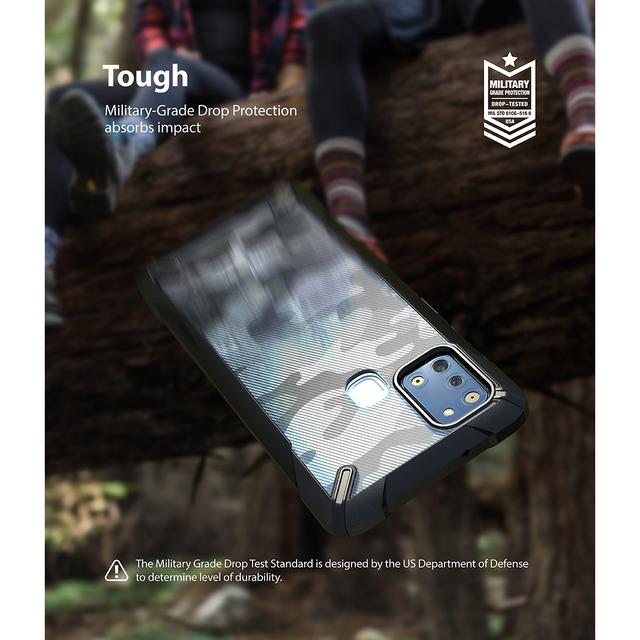 Ringke Cover for Samsung Galaxy A21s Case Hard Fusion-X Ergonomic Transparent Shock Absorption TPU Bumper [ Designed Case for Galaxy A21s ] - Camo Black - Camo Black - SW1hZ2U6MTI4OTU0