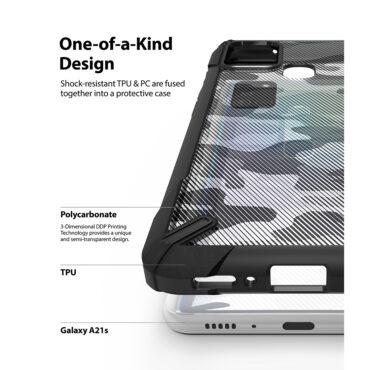 كفر حماية للموبايلRingke - Cover for Samsung Galaxy A21s - Camo Black