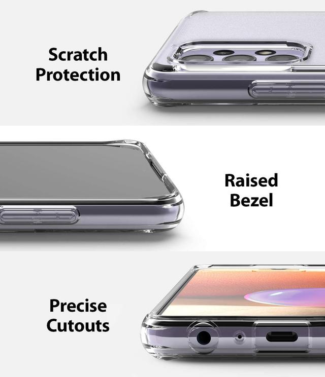 Ringke Fusion Compatible with Samsung Galaxy A32 4G Case Shock Absorption Matte Finish Tough Impact Alleviation Technology Raised Bezel Cover [ Designed Case For Galaxy A32 4G ] - Clear - Clear - SW1hZ2U6MTMwOTE4