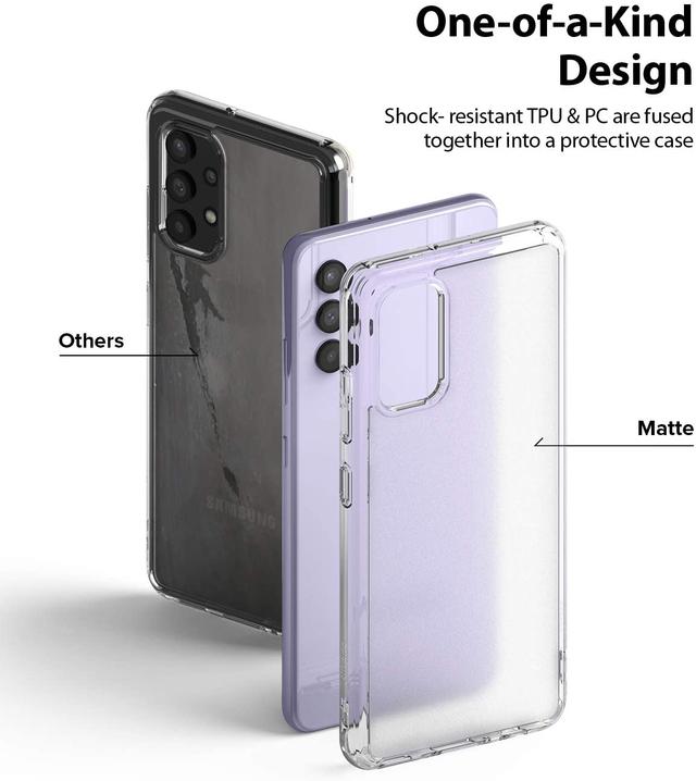 Ringke Fusion Compatible with Samsung Galaxy A32 4G Case Shock Absorption Matte Finish Tough Impact Alleviation Technology Raised Bezel Cover [ Designed Case For Galaxy A32 4G ] - Clear - Clear - SW1hZ2U6MTMwOTI2
