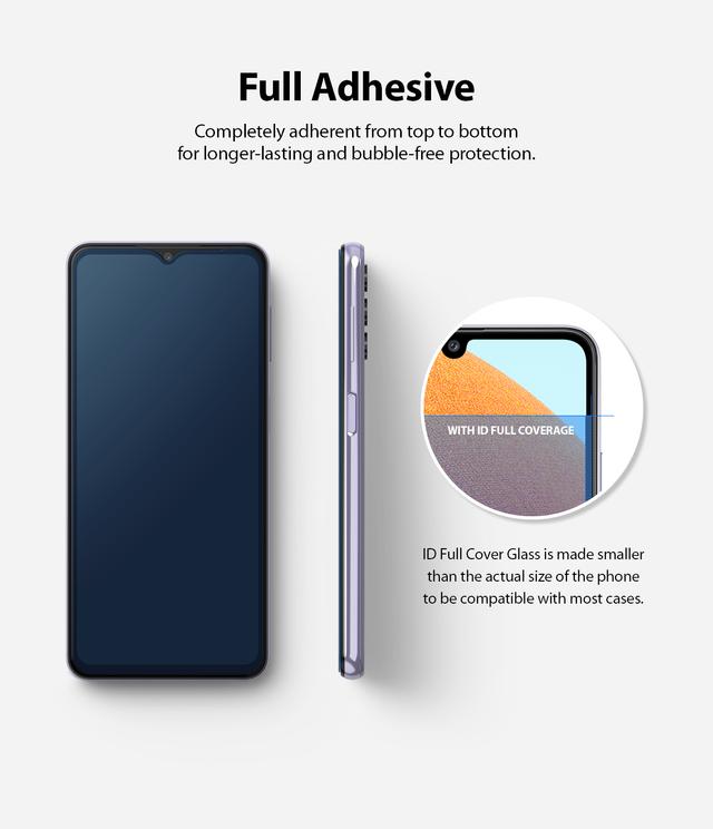 Ringke Compatible with Samsung Galaxy A32 Tempered Glass Screen Protector Invisible Defender Full Coverage Case Friendly Screen Guard for Galaxy A32 4G - Black - Black - SW1hZ2U6MTMwNTMx