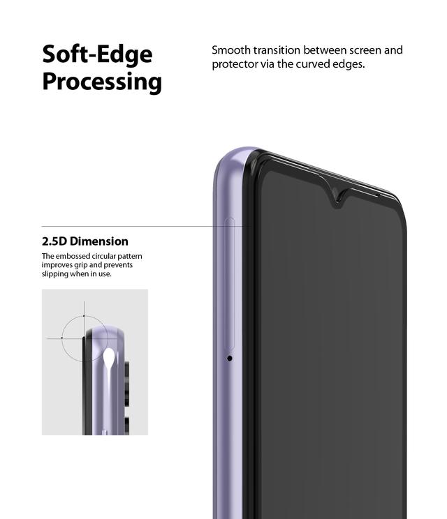 Ringke Compatible with Samsung Galaxy A32 Tempered Glass Screen Protector Invisible Defender Full Coverage Case Friendly Screen Guard for Galaxy A32 4G - Black - Black - SW1hZ2U6MTMwNTM1