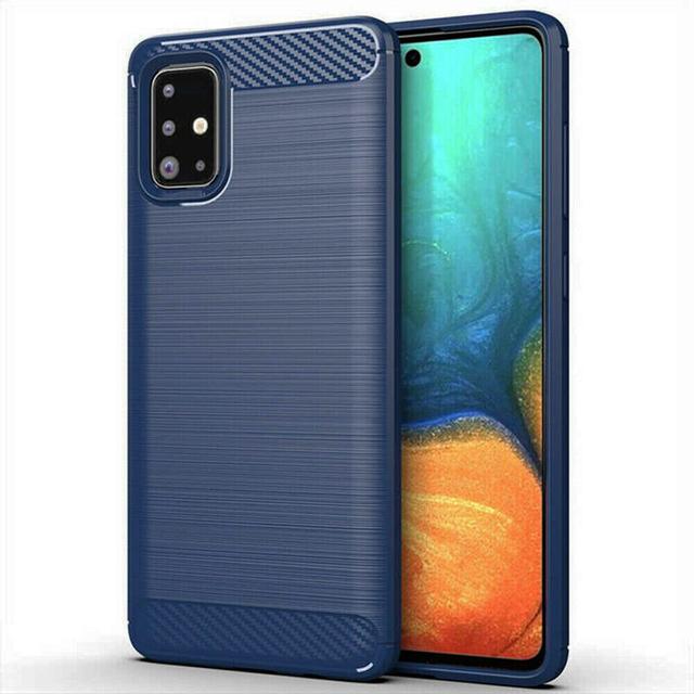 O Ozone Galaxy A51 5G Case, Carbon Brushed Texture Slim Ultra-Thin Lightweight Flexible Protective Cover [ Designed Case for Galaxy A51 5G ] - Navy Blue - Navy Blue - SW1hZ2U6MTI1ODgx