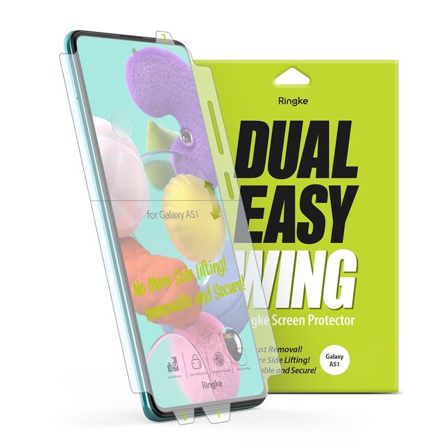 Ringke Dual Easy Wing Full Coverage (Pack of 2) Designed for Galaxy A51 Screen Protector Dual Easy Film Case Friendly Protective Film Screen Guard For Samsung Galaxy A51 - Clear - SW1hZ2U6MTI5NDky