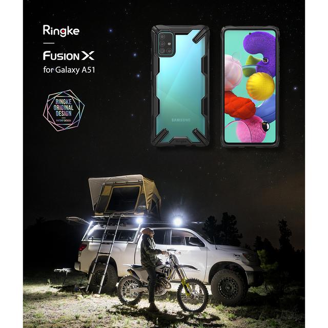 Ringke Case for Galaxy A51 Hard Back Cover Fusion-X Ergonomic Transparent Shock Absorption TPU Bumper Galaxy A51 Case Cover (Designed for Samsung Galaxy A51) - Black - Black - SW1hZ2U6MTMxMDAz