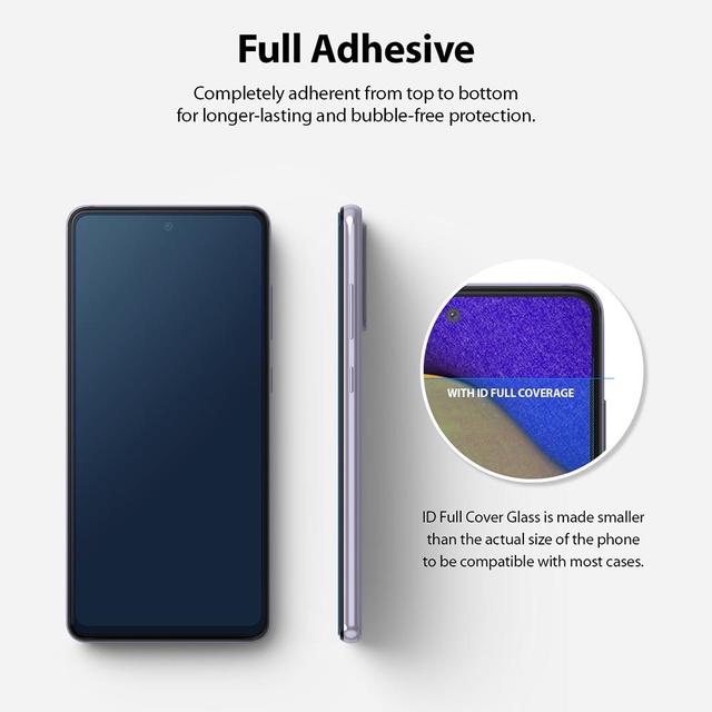Ringke Compatible with Samsung Galaxy A52 Tempered Glass Screen Protector Invisible Defender Full Coverage Case Friendly Screen Guard for Galaxy A52 5G / 4G - Black - Black - SW1hZ2U6MTMzMjA5