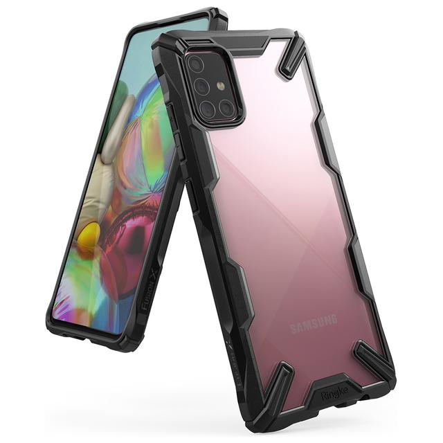 Ringke Case for Galaxy A71 Hard Back Cover Fusion-X Ergonomic Transparent Shock Absorption TPU Bumper Galaxy A71 Case Cover (Designed for Samsung Galaxy A71) - Black - Black - SW1hZ2U6MTI5Nzgy
