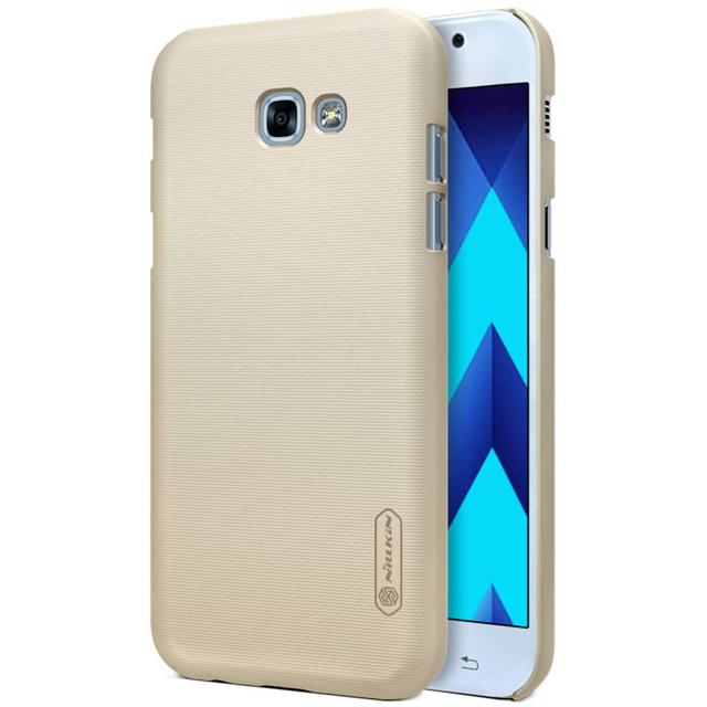 كفر موبايل Nillkin Samsung Galaxy A7 (2017) Case Super Frosted Hard Shield Mobile Cover - Gold - Black - SW1hZ2U6MTIzMTMy
