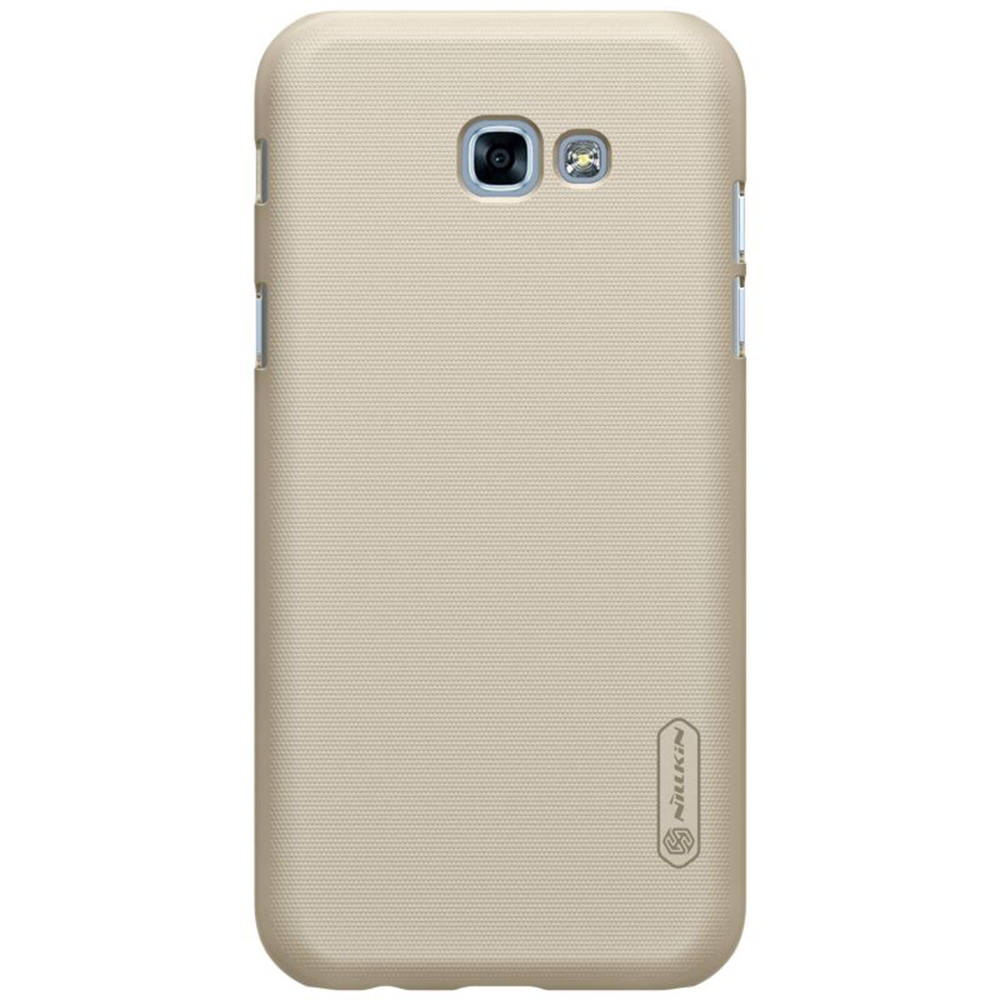 كفر موبايل Nillkin Samsung Galaxy A7 (2017) Case Super Frosted Hard Shield Mobile Cover - Gold - Black - 4}