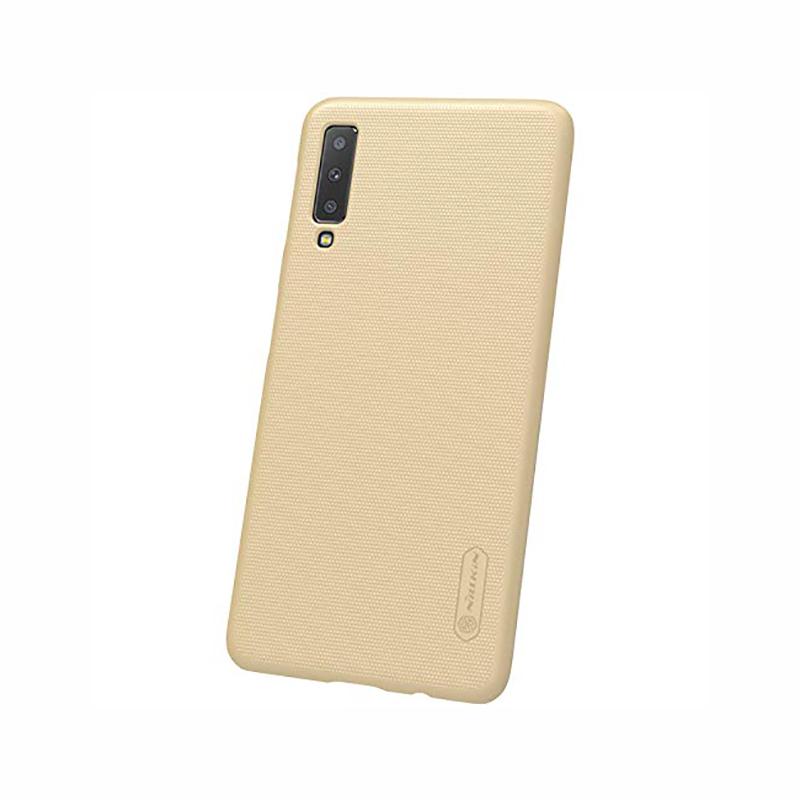 كفر جوال  Nillkin Samsung Galaxy A7 (2018) Case Frosted Hard Shield Phone Cover - Gold - cG9zdDoxMjI5Mjc=