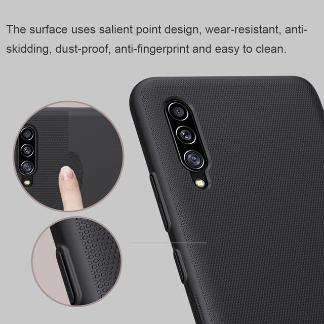 Nillkin Galaxy A90 5G Case Mobile Cover Super Frosted Shield Hard Phone Cover with Stand [ Slim Fit ] [ Designed Case for Samsung Galaxy A90 5G ] - Black - Black - SW1hZ2U6MTIyMzA0