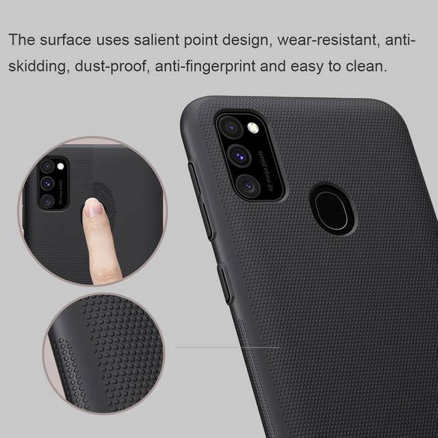 كفر موبايل Nillkin Galaxy M30S Case Mobile Cover Super Frosted Shield Hard Phone Cover with Stand [ Slim Fit ] - Black - SW1hZ2U6MTIzMDc3