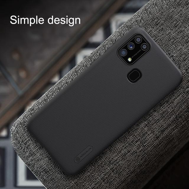 Nillkin Cover Compatible with Samsumg Galaxy M31 Case Super Frosted Shield Hard Phone Cover [ Slim Fit ] [ Designed Case for Galaxy M31 ] - Black - Black - SW1hZ2U6MTIyODM1