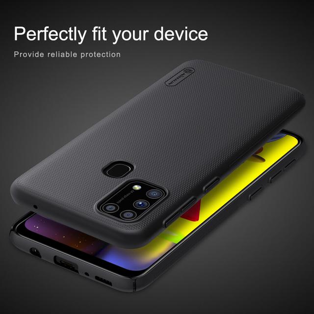 Nillkin Cover Compatible with Samsumg Galaxy M31 Case Super Frosted Shield Hard Phone Cover [ Slim Fit ] [ Designed Case for Galaxy M31 ] - Black - Black - SW1hZ2U6MTIyODM5