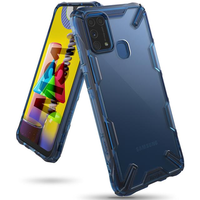 Ringke Cover for Galaxy M31 Case Hard Fusion-X Ergonomic Transparent Shock Absorption TPU Bumper [ Designed Case for Samsung Galaxy M31 ] - Space Blue - Space Blue - SW1hZ2U6MTMwNjcw