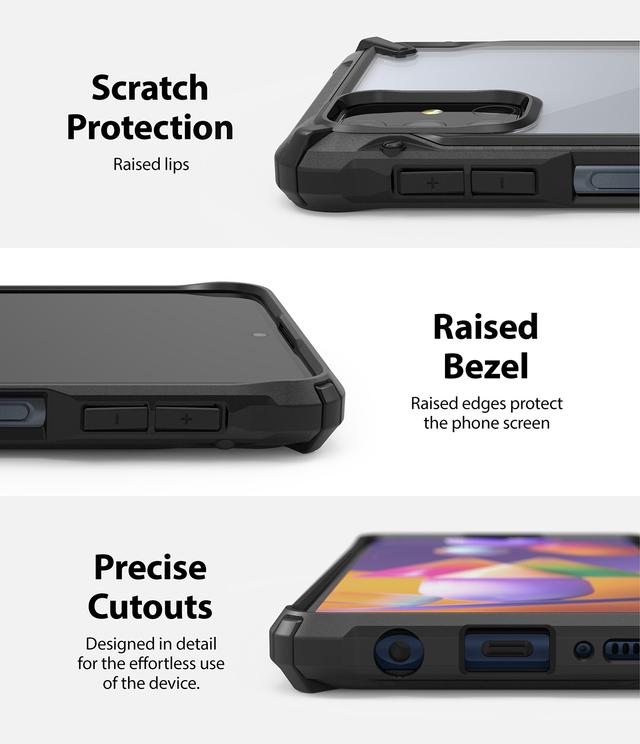 Ringke Compatible with Samsung Galaxy M31S Cover Hard Fusion-X Ergonomic Transparent Shock Absorption TPU Bumper [ Designed Case for Galaxy M31S ] - Black - Black - SW1hZ2U6MTI5MDUz