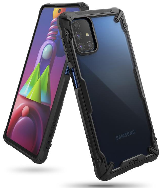 Ringke Case Compatible with Samsung Galaxy M51 Hard Fusion-X Ergonomic Transparent Shock Absorption TPU Bumper [ Designed Case for Galaxy M51 ] - Black - Black - SW1hZ2U6MTI5OTgx