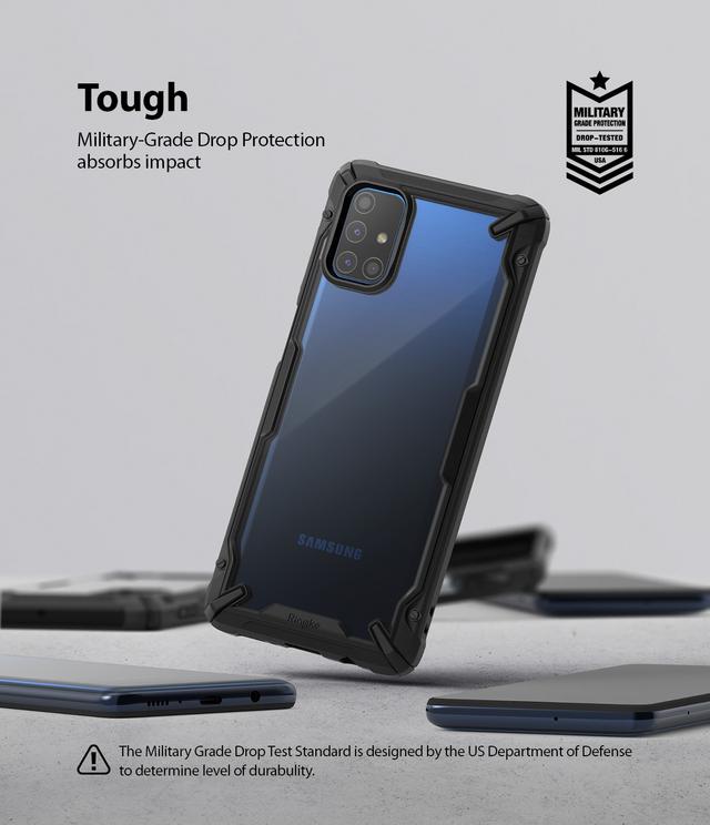 Ringke Case Compatible with Samsung Galaxy M51 Hard Fusion-X Ergonomic Transparent Shock Absorption TPU Bumper [ Designed Case for Galaxy M51 ] - Black - Black - SW1hZ2U6MTI5OTgz