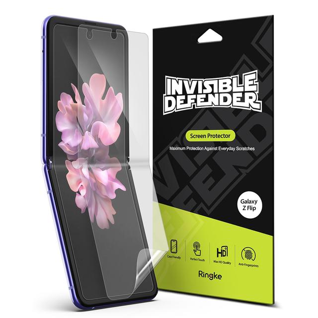 لاصقة حماية الشاشة Ringke Invisible Defender Full Coverage Screen Guard for Samsung Galaxy Z Flip (2020) - SW1hZ2U6MTI2OTI3