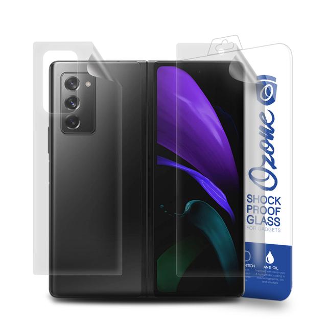 O Ozone Screen Protector for Samsung Galaxy Z Fold2 5G Full Coverage Soft TPU Protective PET Screen Guard Film Crystal HD [Designed For Galaxy Z Fold 2 ] - [Pack Of 2][Pack Of 2 Front/2 Back] - Clear - SW1hZ2U6MTI0NDIx